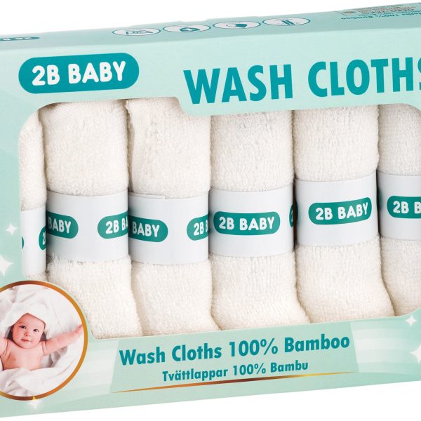 2B Baby Tvättlappar Bambu 6-pack