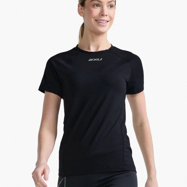 2XU Ignition Base Layer T-shirt|Black/Silver Reflective