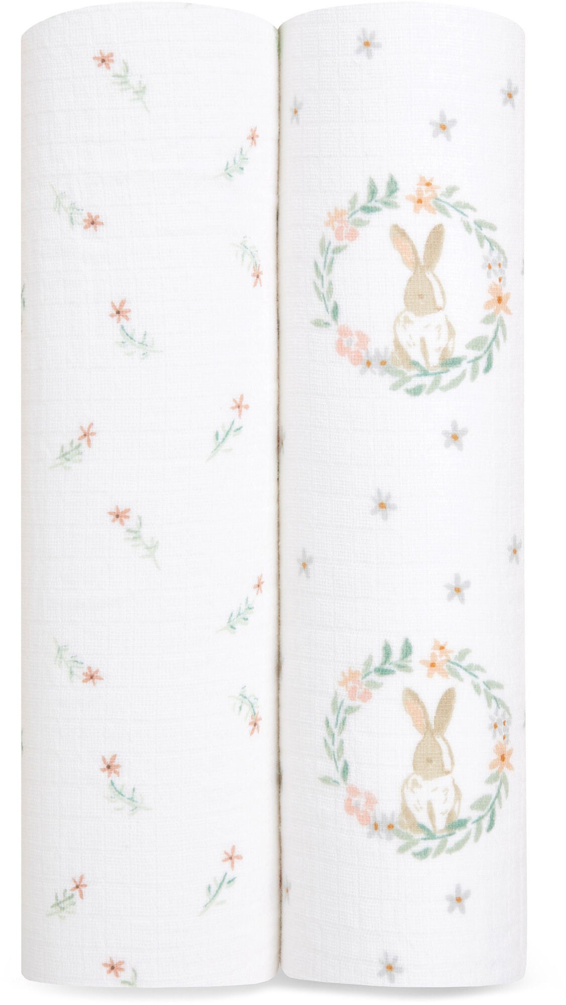 Aden + Anais Esse  Bomullsmuslin Swaddlers 2-Pack|Blushing bunnies