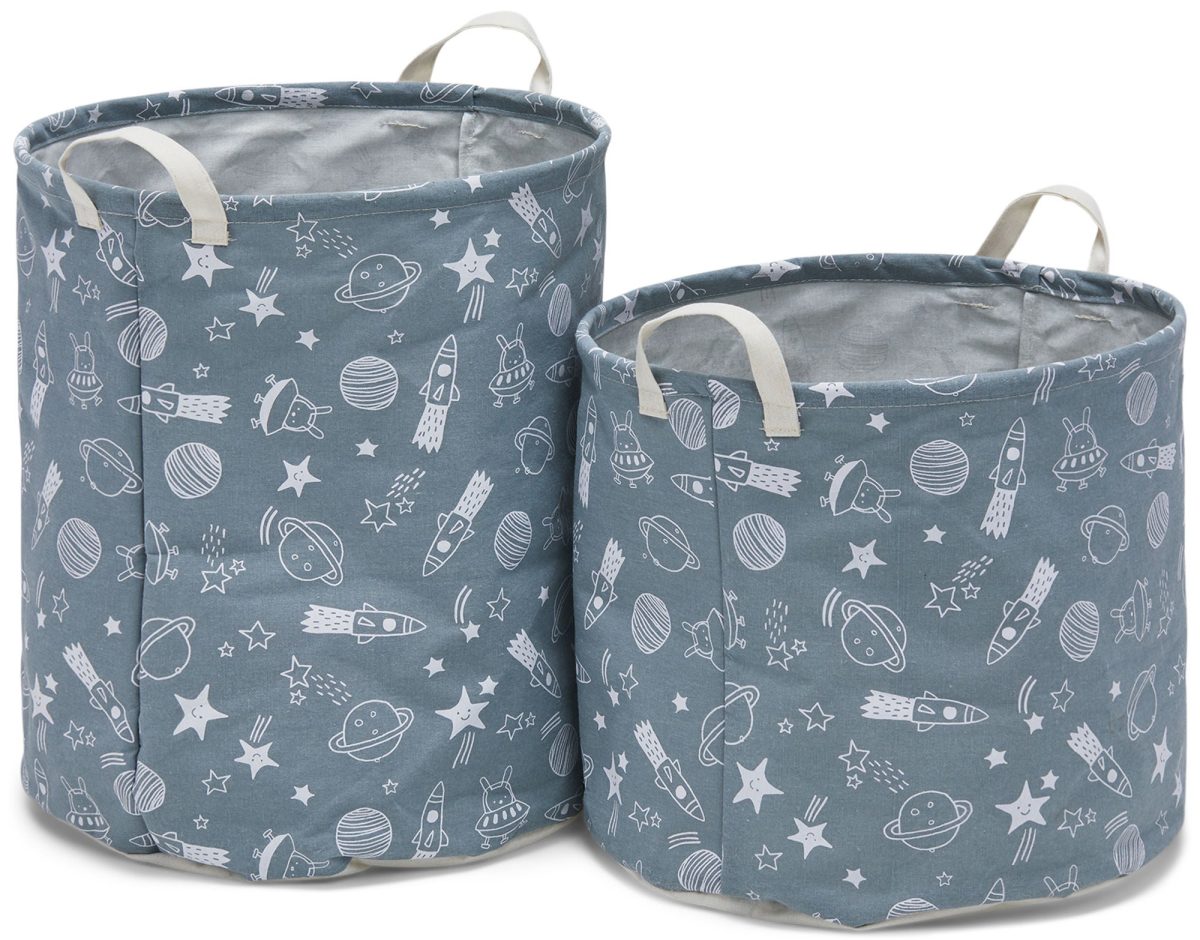 Alice &  Fox Förvaringskorg 2-pack Space|Grey/white