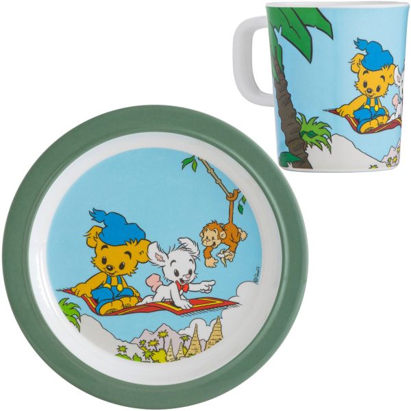 BAMSE Flat Tallrik och Stor Mugg Djungel|Multi