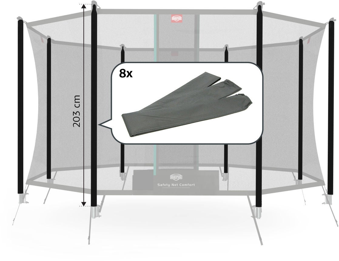 BERG Reservdel Safety Net Comfort Stolpvaddering 203 cm 8 st