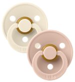 BIBS Colour Napp 2-pack Latex Stl 2 Rund|Ivory/Blush