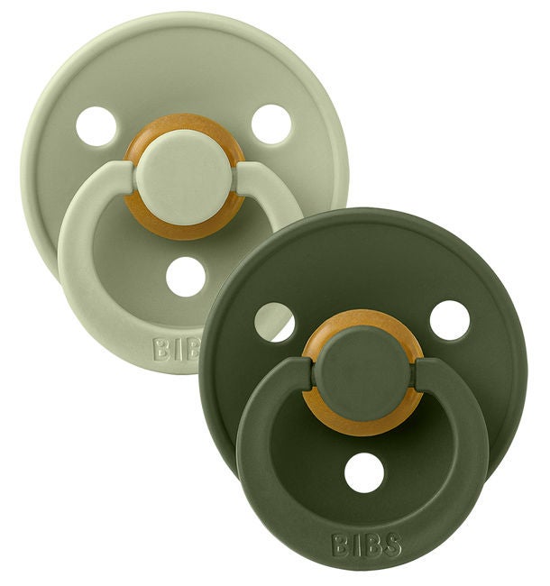 BIBS Colour Napp 2-pack Latex Stl 2 Rund|Sage/Hunter Green