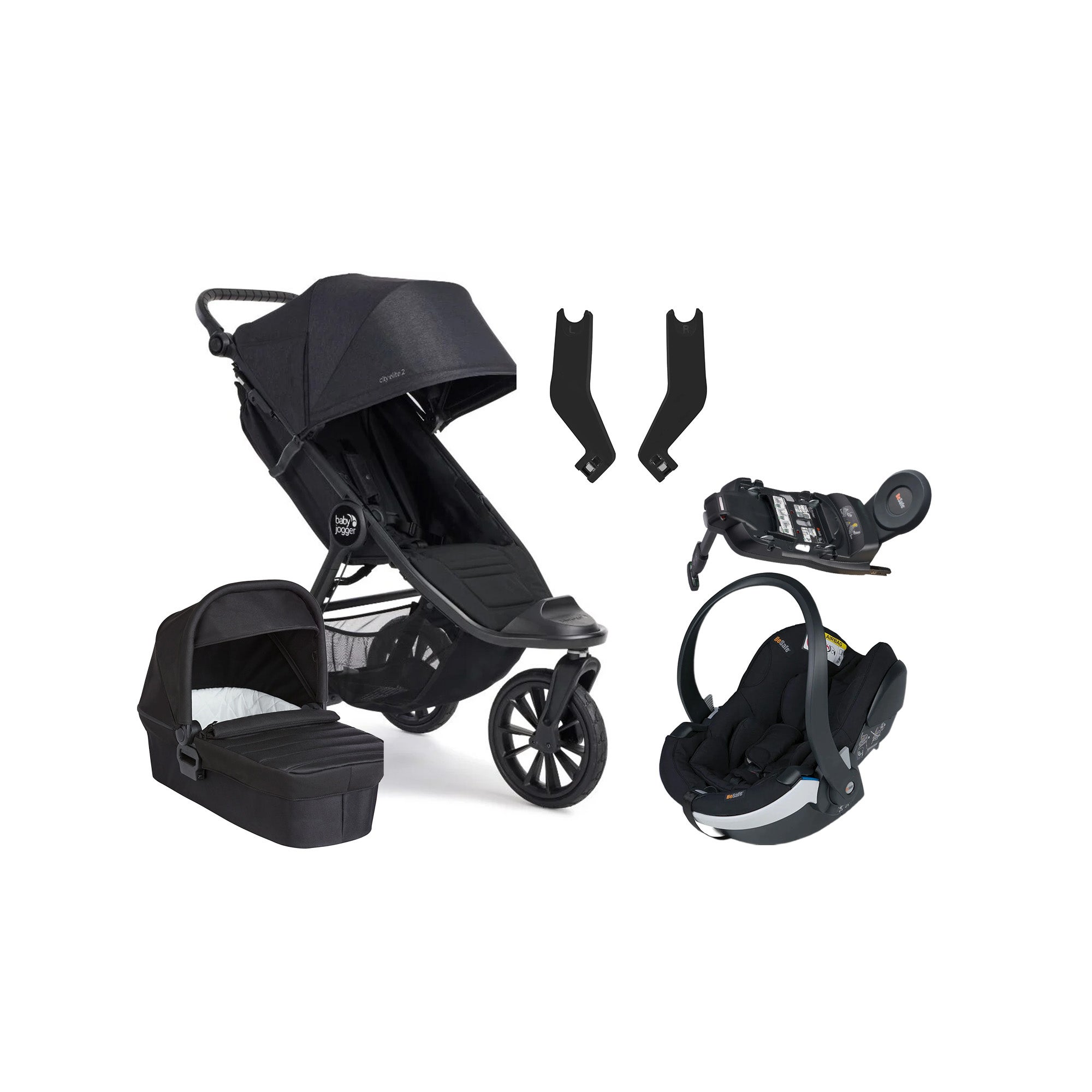 Baby Jogger City Elite 2 Duovagn inkl. BeSafe iZi Go Modular X2 &  Bas