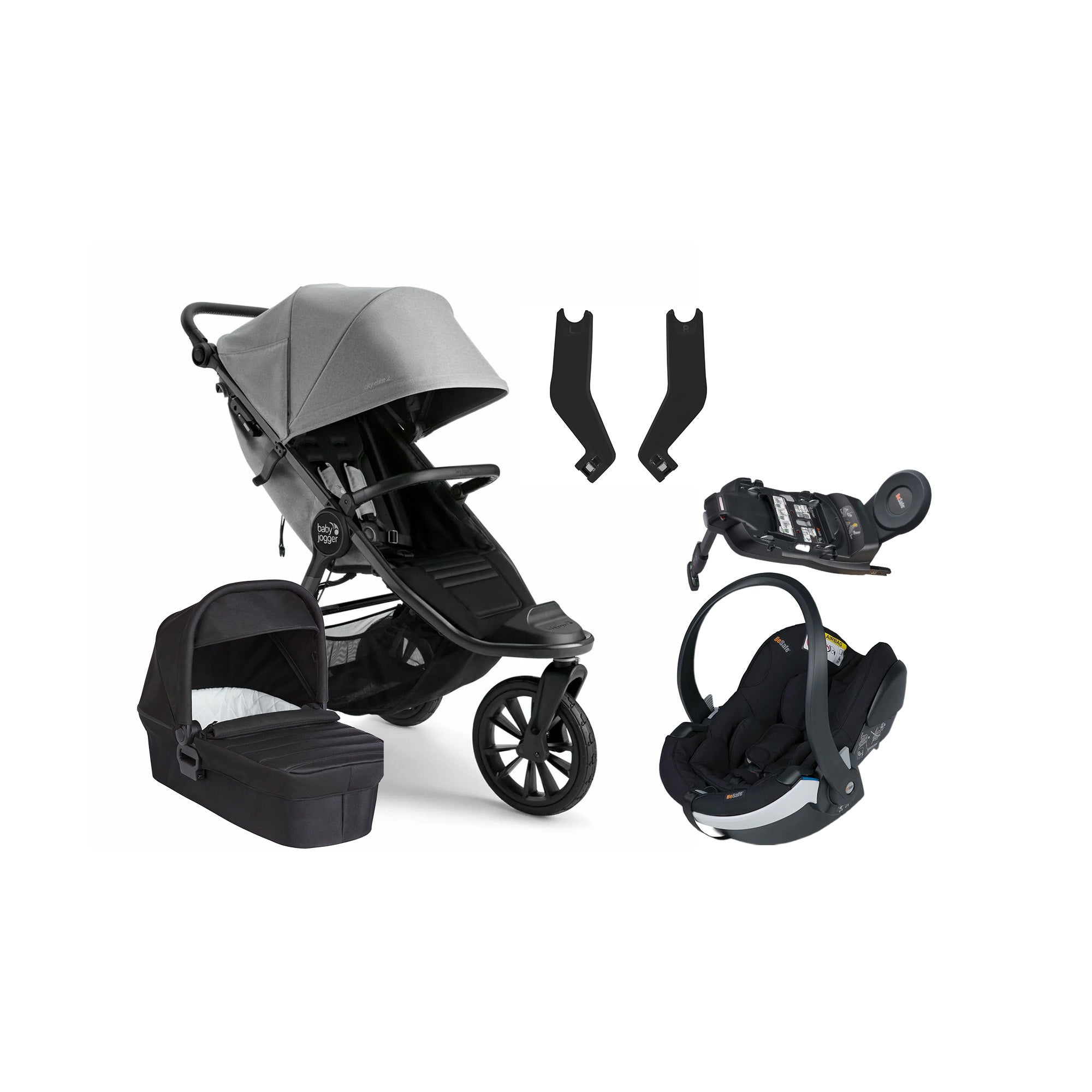 Baby Jogger City Elite 2 Duovagn inkl. BeSafe iZi Go Modular X2 &  Bas