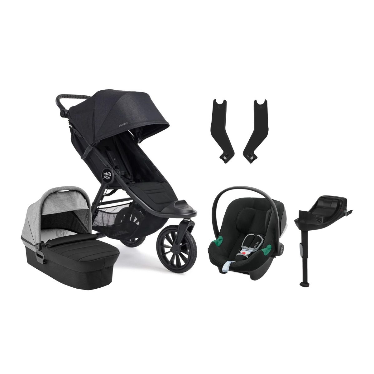 Baby Jogger City Elite 2 Duovagn inkl. Cybex Aton B2 &  Bas