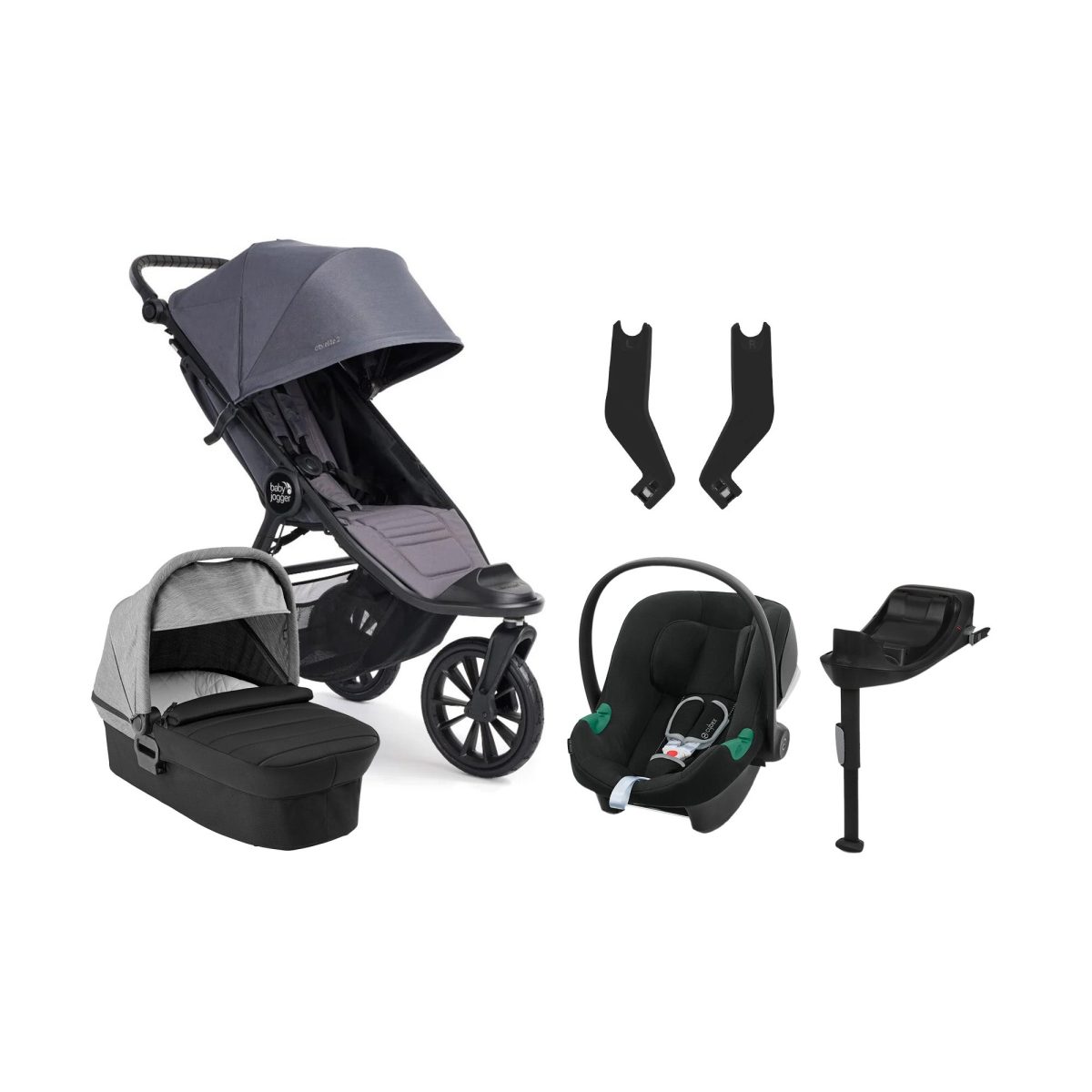 Baby Jogger City Elite 2 Duovagn inkl. Cybex Aton B2 &  Bas