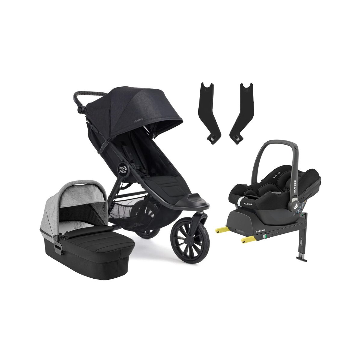 Baby Jogger City Elite 2 Duovagn inkl. Maxi-Cosi CabrioFix &  Bas