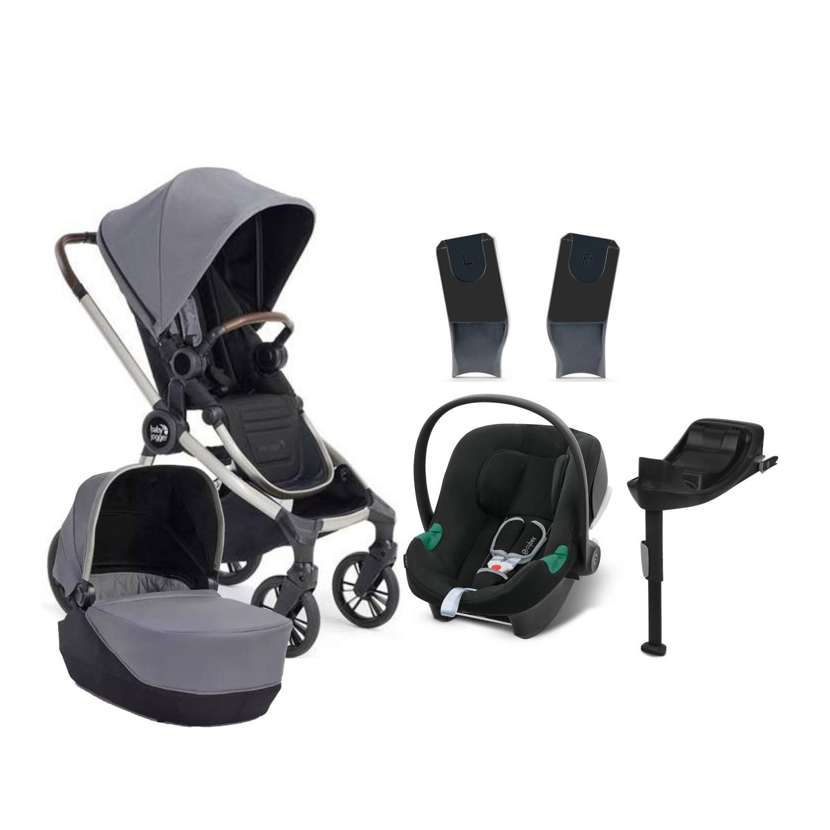 Baby Jogger City Sights Duovagn inkl. Cybex Aton B2 i-Size Babyskydd &  Bas