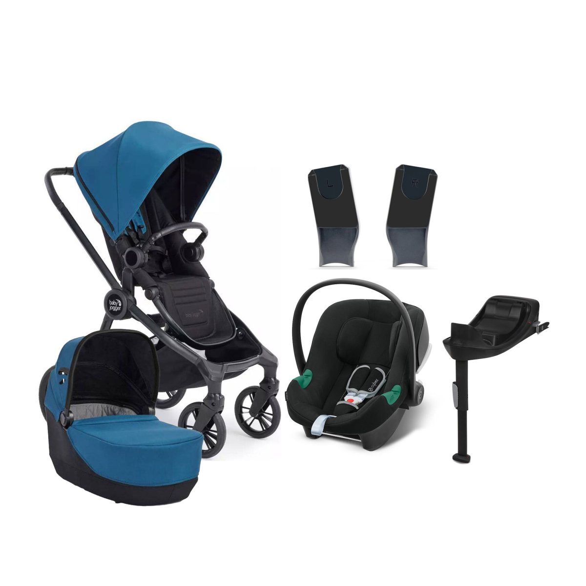 Baby Jogger City Sights Duovagn inkl. Cybex Aton B2 i-Size Babyskydd &  Bas