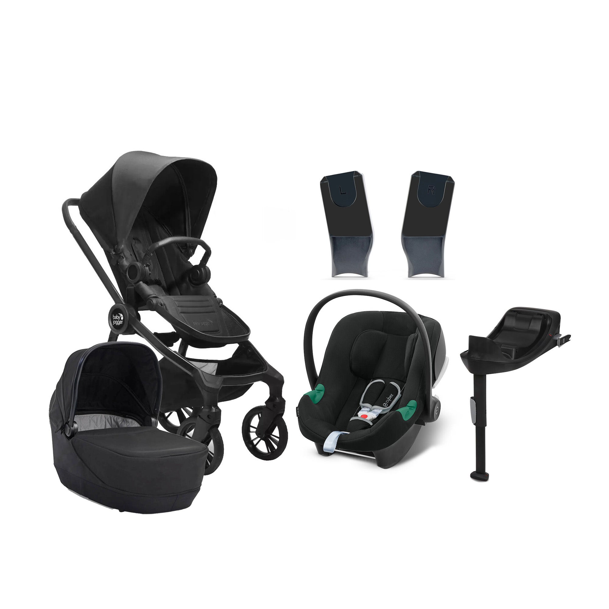 Baby Jogger City Sights Duovagn inkl. Cybex Aton B2 i-Size Babyskydd &  Bas