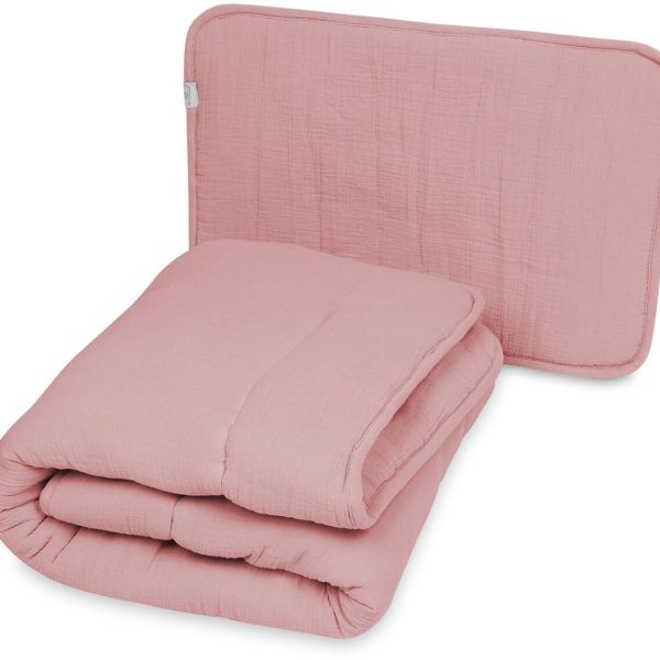 BabyMatex Muslin Täcke och Kudde 100x135|Rosa