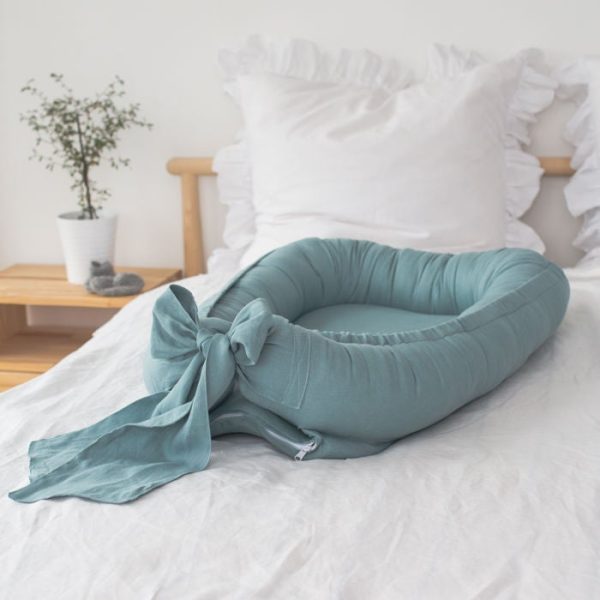 Babyly Babynest Linen|Sea Blue