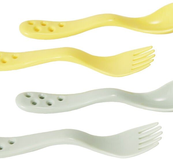 Bambino Little Scooper! Gaffel &  Sked 2-pack|Yellow/Mint