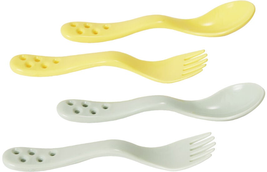 Bambino Little Scooper! Gaffel &  Sked 2-pack|Yellow/Mint