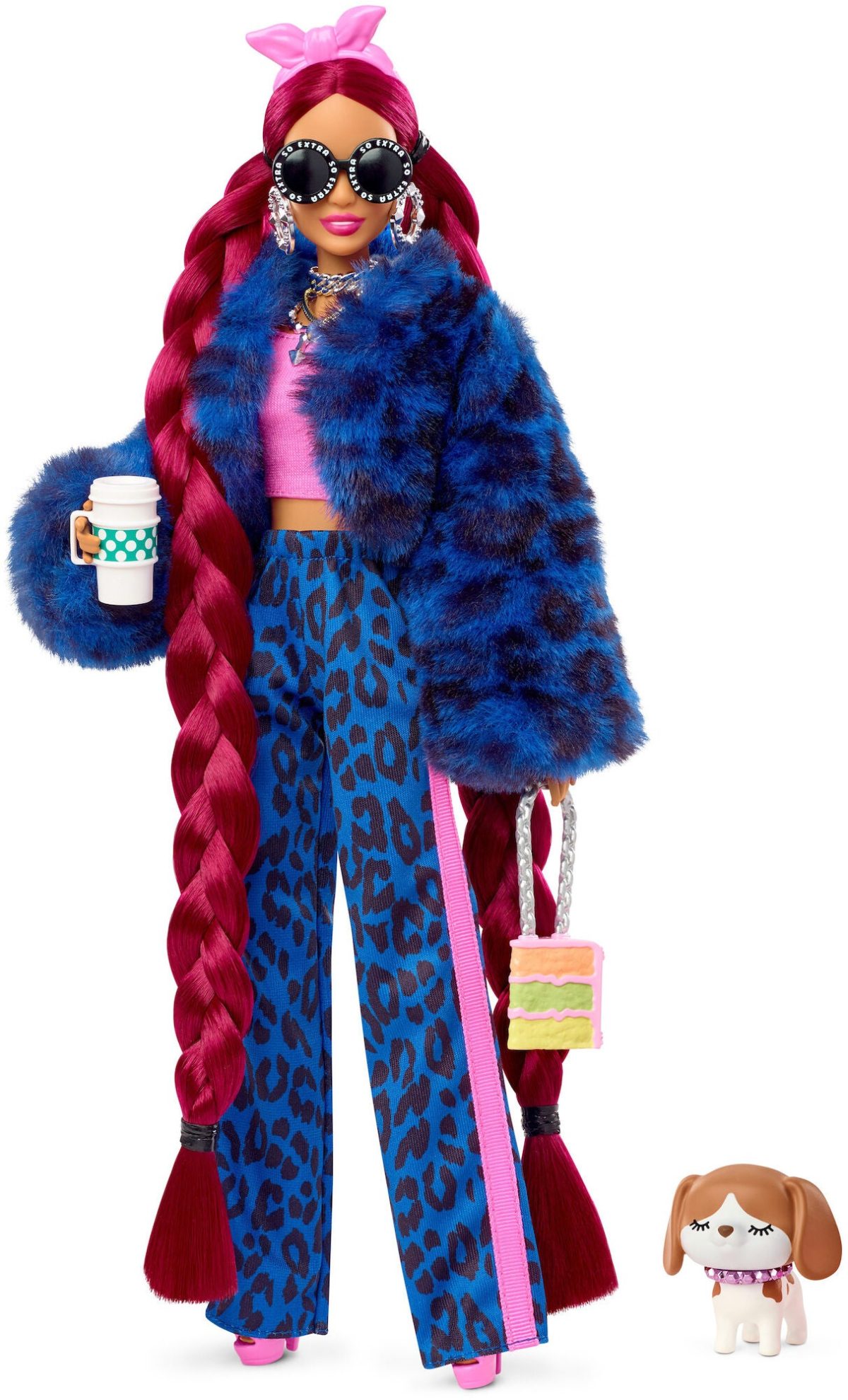 Barbie Extra Docka Blue Leopard Tracksuit|