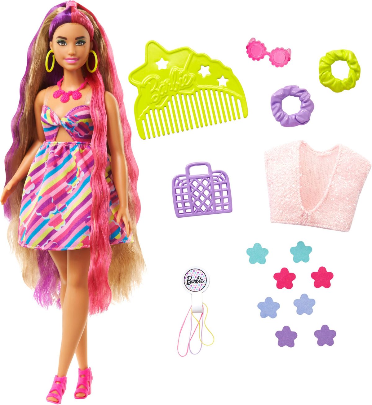 Barbie Totally Hair Docka Flowers|