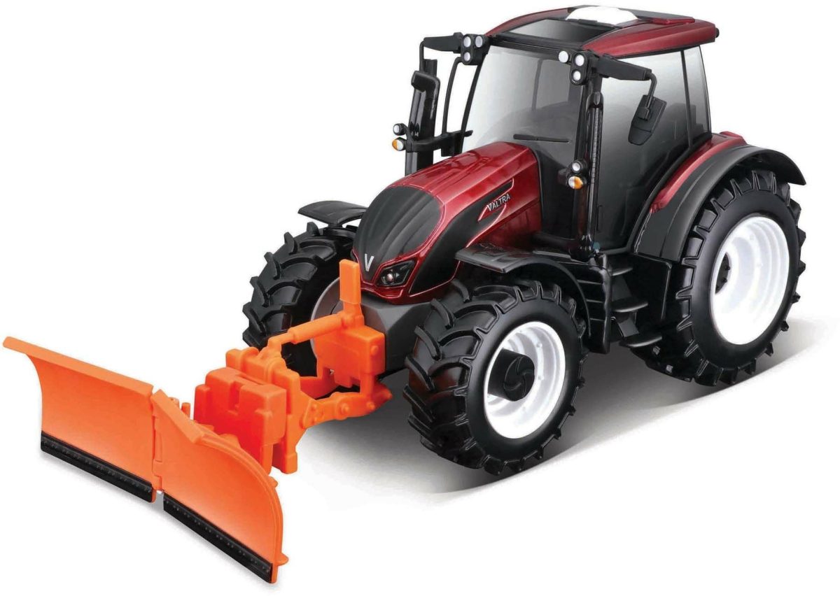 Bburago 1:32 Valtra Farm Traktor N174 med Snöplog|