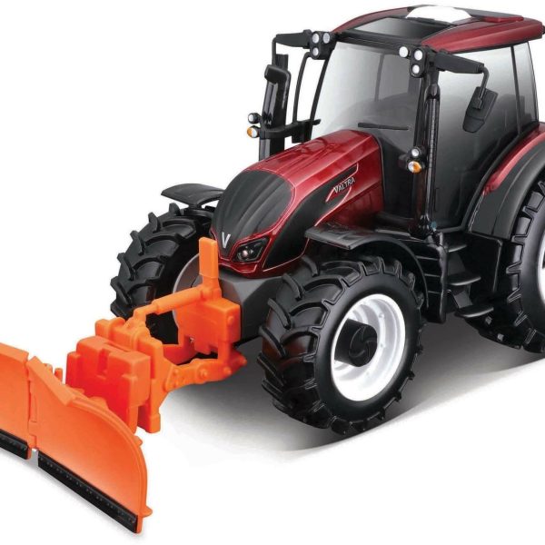 Bburago 1:32 Valtra Farm Traktor N174 med Snöplog|