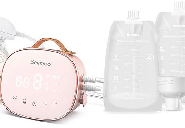 Beemoo CARE Duo Elektrisk Dubbelbröstpump inkl. Bröstmjölkspåsar &  Bröstmjölksflaska 180 ml 2-pack