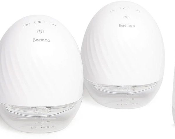 Beemoo CARE Wearable Elektrisk Bröstpump Dubbel inkl. Bröstmjölkspåsar &  Bröstmjölksflaska 180 ml 2-pack