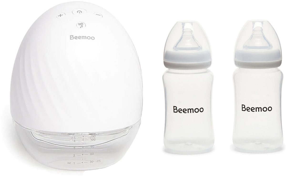 Beemoo CARE Wearable Elektrisk Bröstpump Singel inkl. Bröstmjölksflaska 240 ml 2-pack