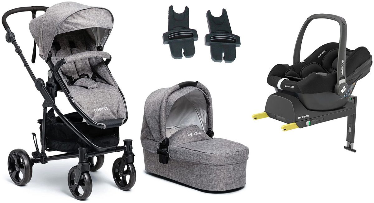 Beemoo Flexi Travel 3 Duovagn Inkl. Maxi-Cosi CabrioFix Babyskydd &  Bas