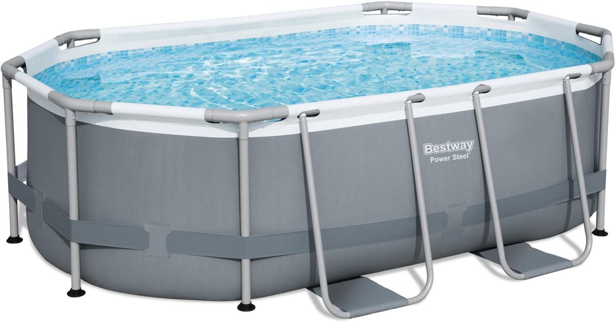 Bestway Power Steel Oval Pool m. Tillbehör 305x200