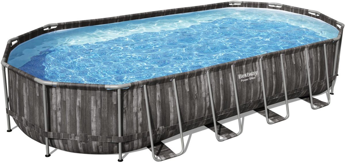 Bestway Power Steel Oval Pool m. Tillbehör 732x366|