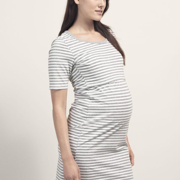 Boob Gravid- &  Amningsnattlinne|White/Grey Melange XL