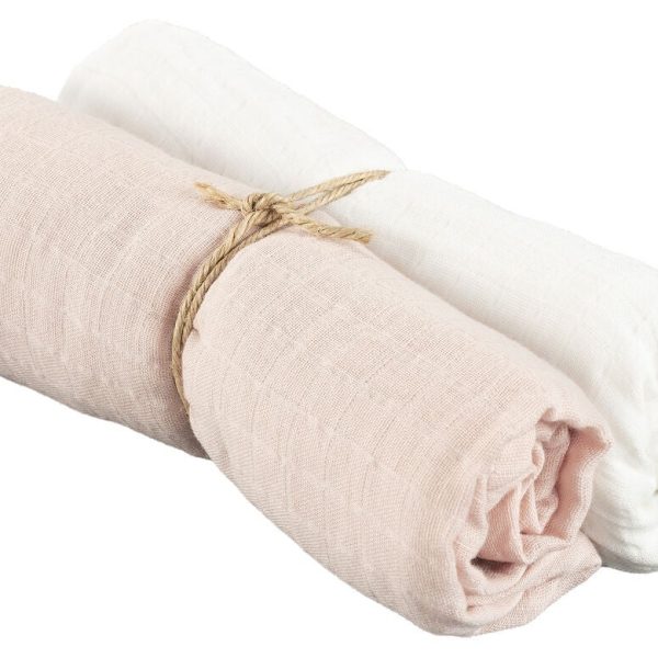 Borganäs Muslinfilt 70x70 2-pack|Rosa