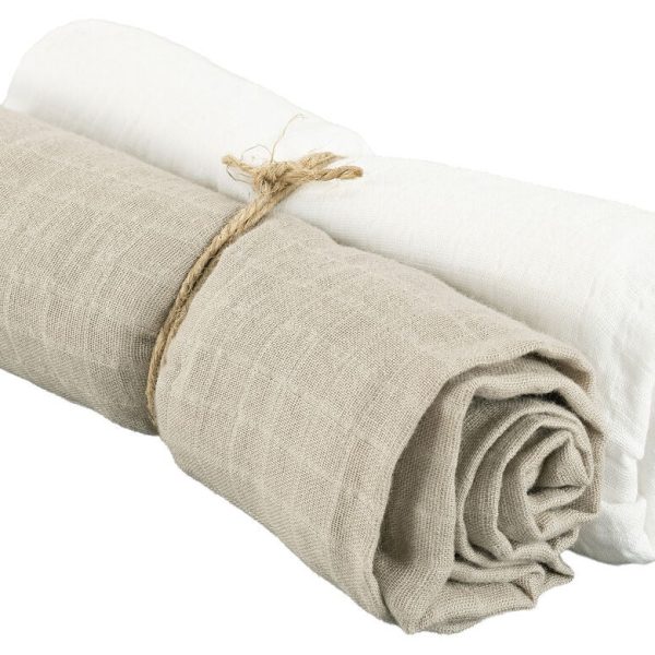 Borganäs Muslinfilt 70x70 2-pack|Sand