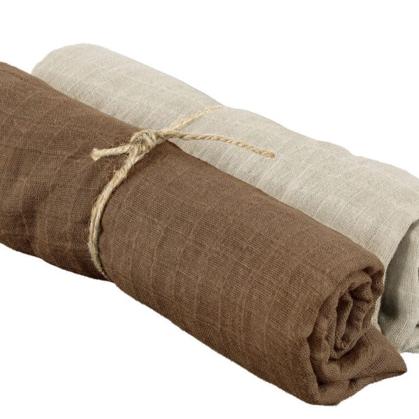 Borganäs Muslinfilt 70x70 2-pack|Taupe