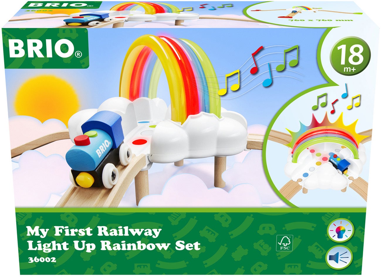 Brio Min Första Järnväg 36002 Light Up Rainbow Set Tågbana|