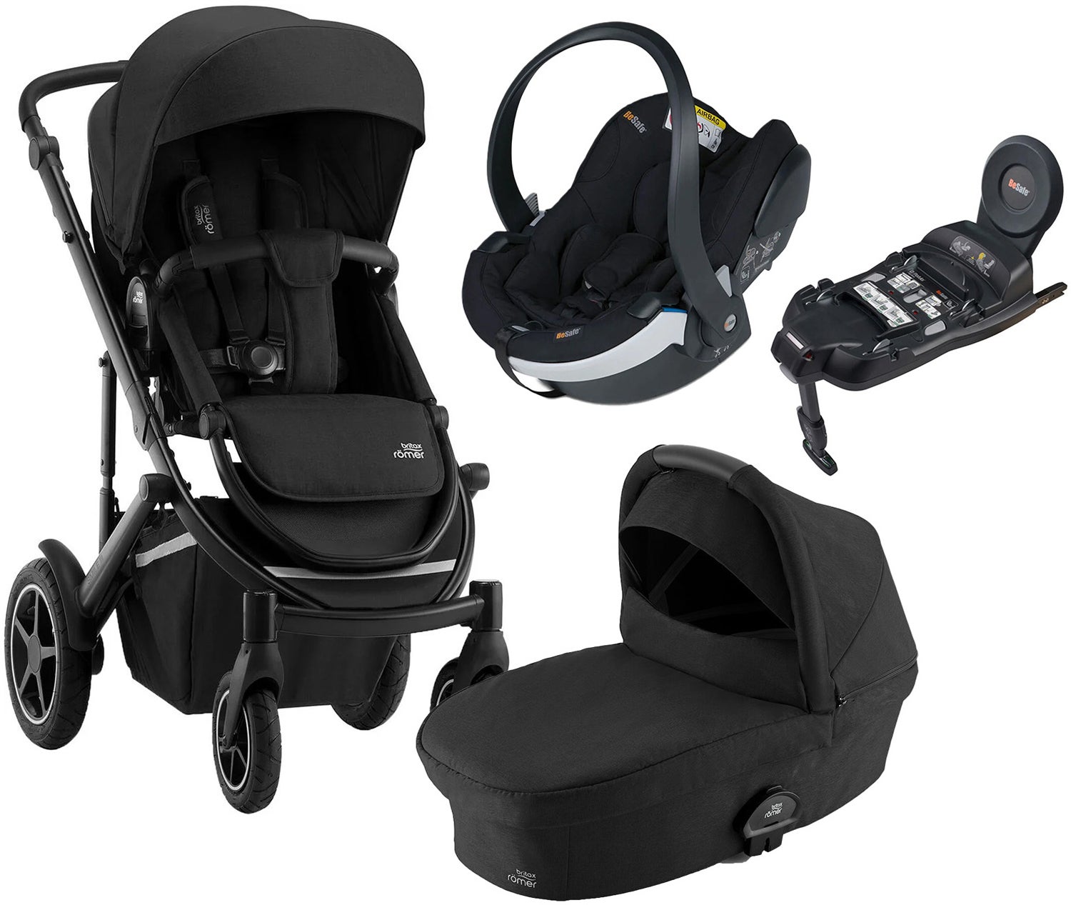 Britax Römer Smile 4 Duovagn inkl. BeSafe iZi Go Modular X2 &  Bas