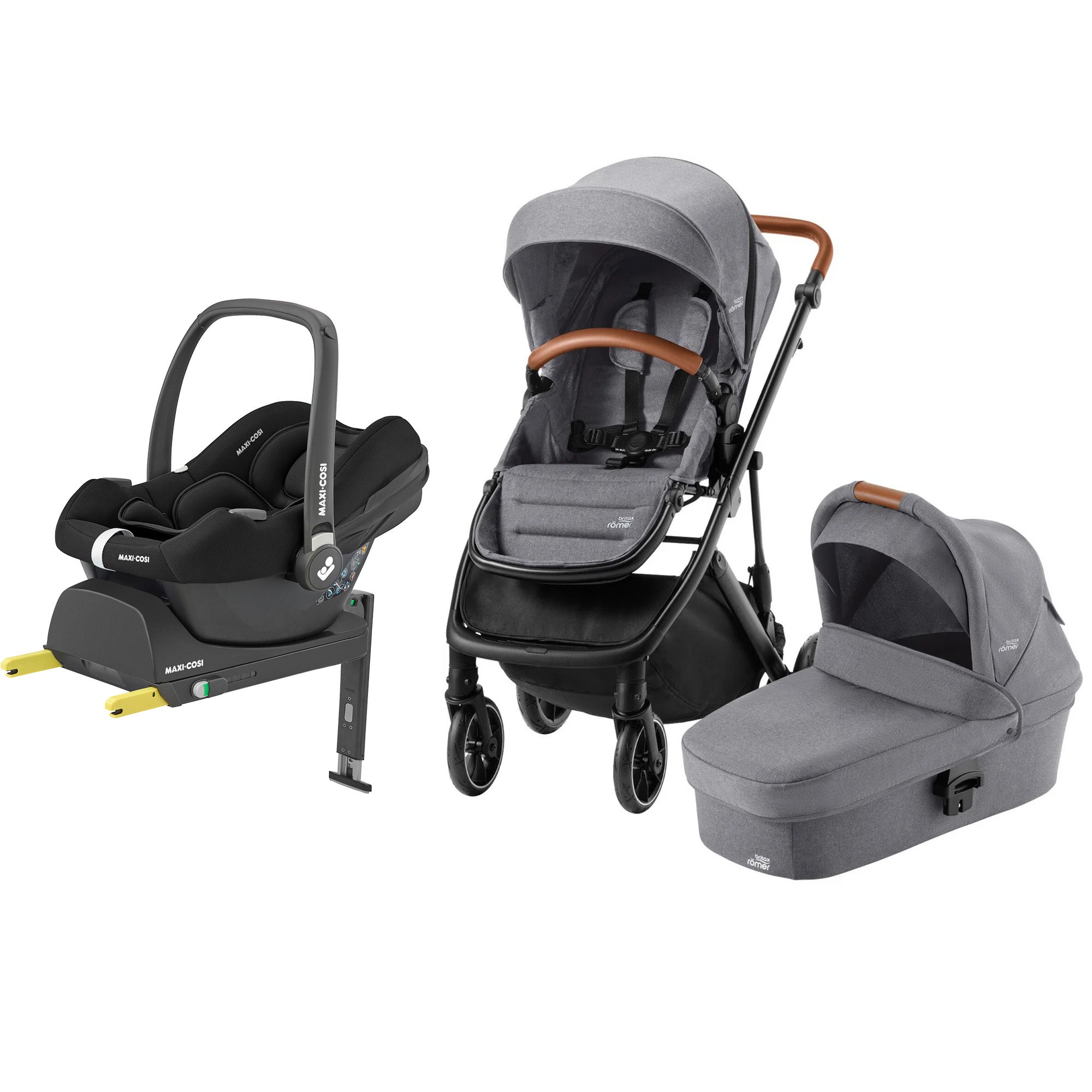 Britax Strider M Duovagn inkl. Maxi-Cosi CabrioFix i-Size Babyskydd &  Bas