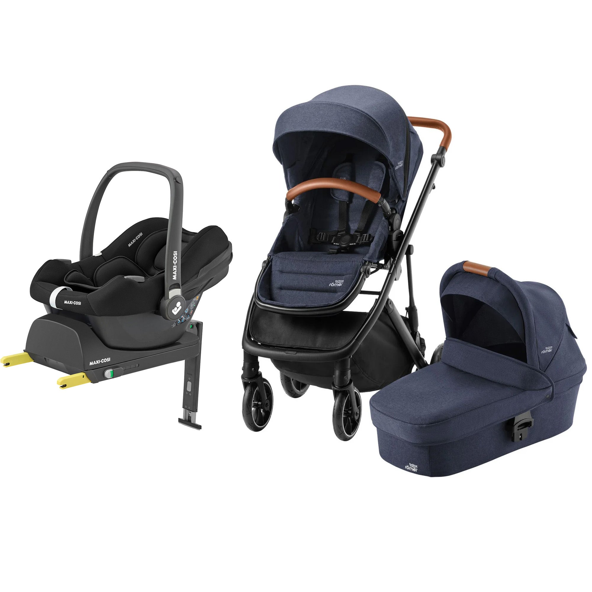 Britax Strider M Duovagn inkl. Maxi-Cosi CabrioFix i-Size Babyskydd &  Bas