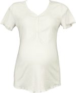 Cache Coeur Trousseau Graviditets- Och Amnings-T-Shirt|Natural White