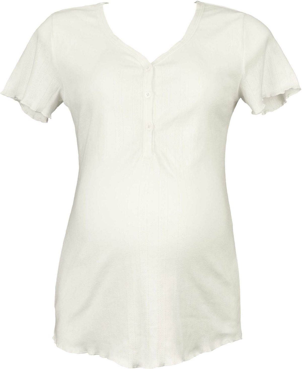 Cache Coeur Trousseau Graviditets- Och Amnings-T-Shirt|Natural White