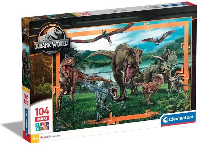 Clementoni Maxi Jurassic World Barnpussel 104 Bitar