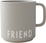 Design Letters Favoritmugg med Handtag Friend|Grå