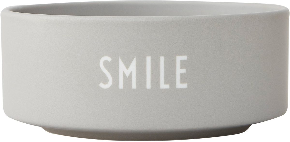 Design Letters Snack Skål Smile Porslin|Grå