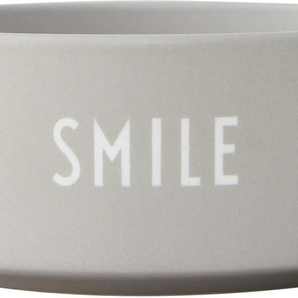 Design Letters Snack Skål Smile Porslin|Grå