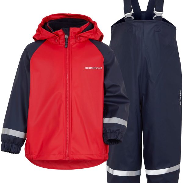 Didriksons Rainman Fleecefodrat Regnställ|Flag Red