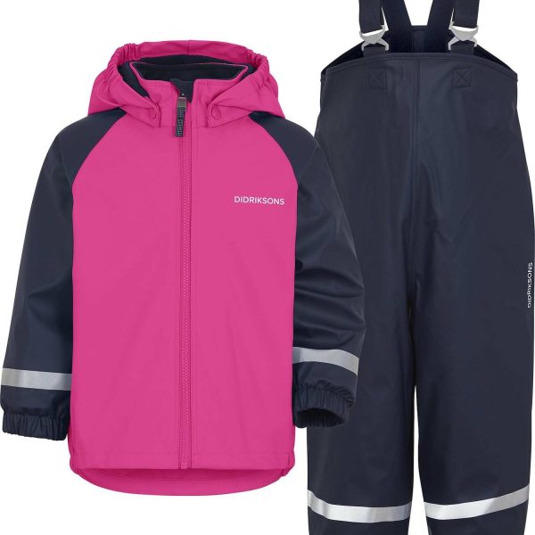 Didriksons Rainman Fleecefodrat Regnställ|Plastic Pink