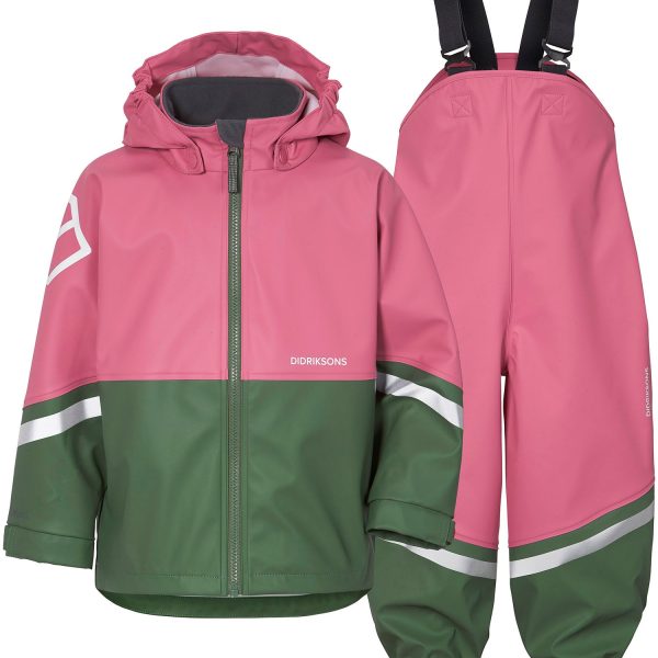 Didriksons Waterman Regnställ|Sweet Pink/Green Mist