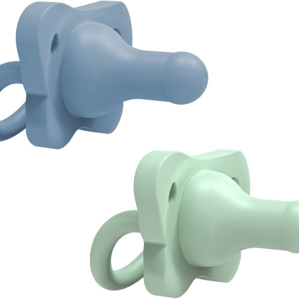 Dr. Brown's HappyPaci Napp 0-6m 2-pack Silikon|Blå/Grön