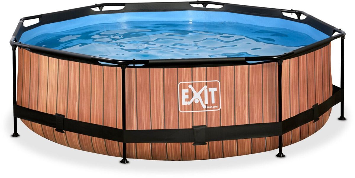 EXIT Wood Pool Filterpump 300x76 cm|Brun