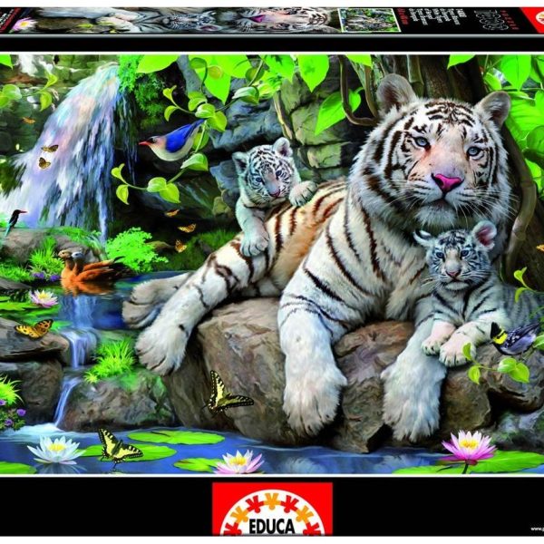 Educa Pussel Bengal White Tigers 1000 Bitar